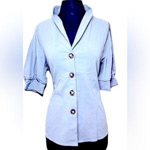New JFN SS button down top!  Size large will fit size s and m comfortably.